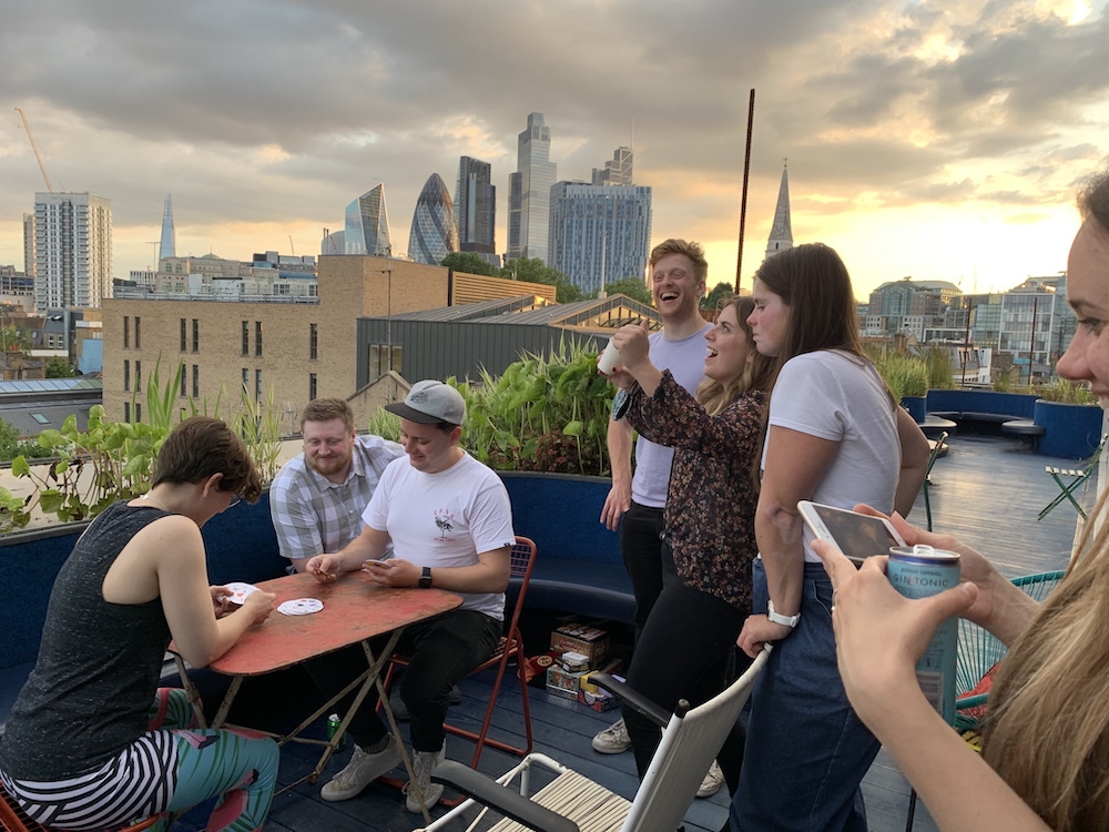 Outdoor games on the terrace