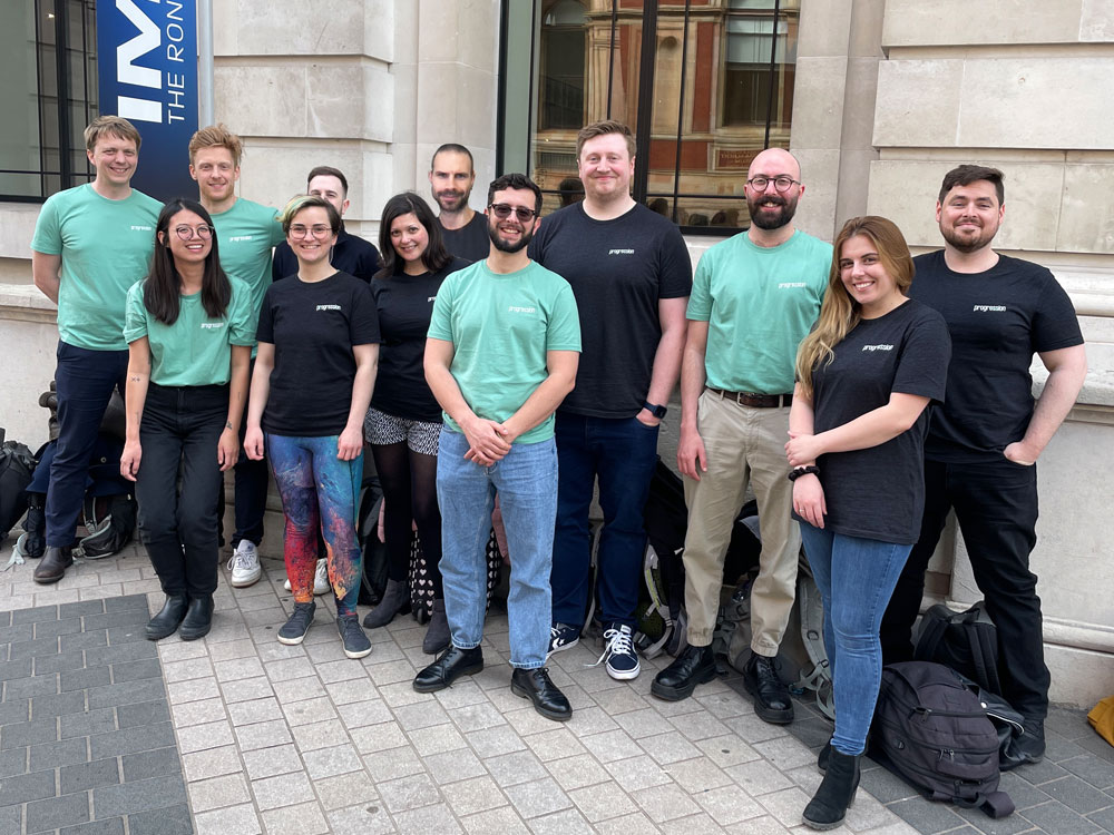 Most of the Progression Team at the Science Museum doing SCIENCE (playing computer games)